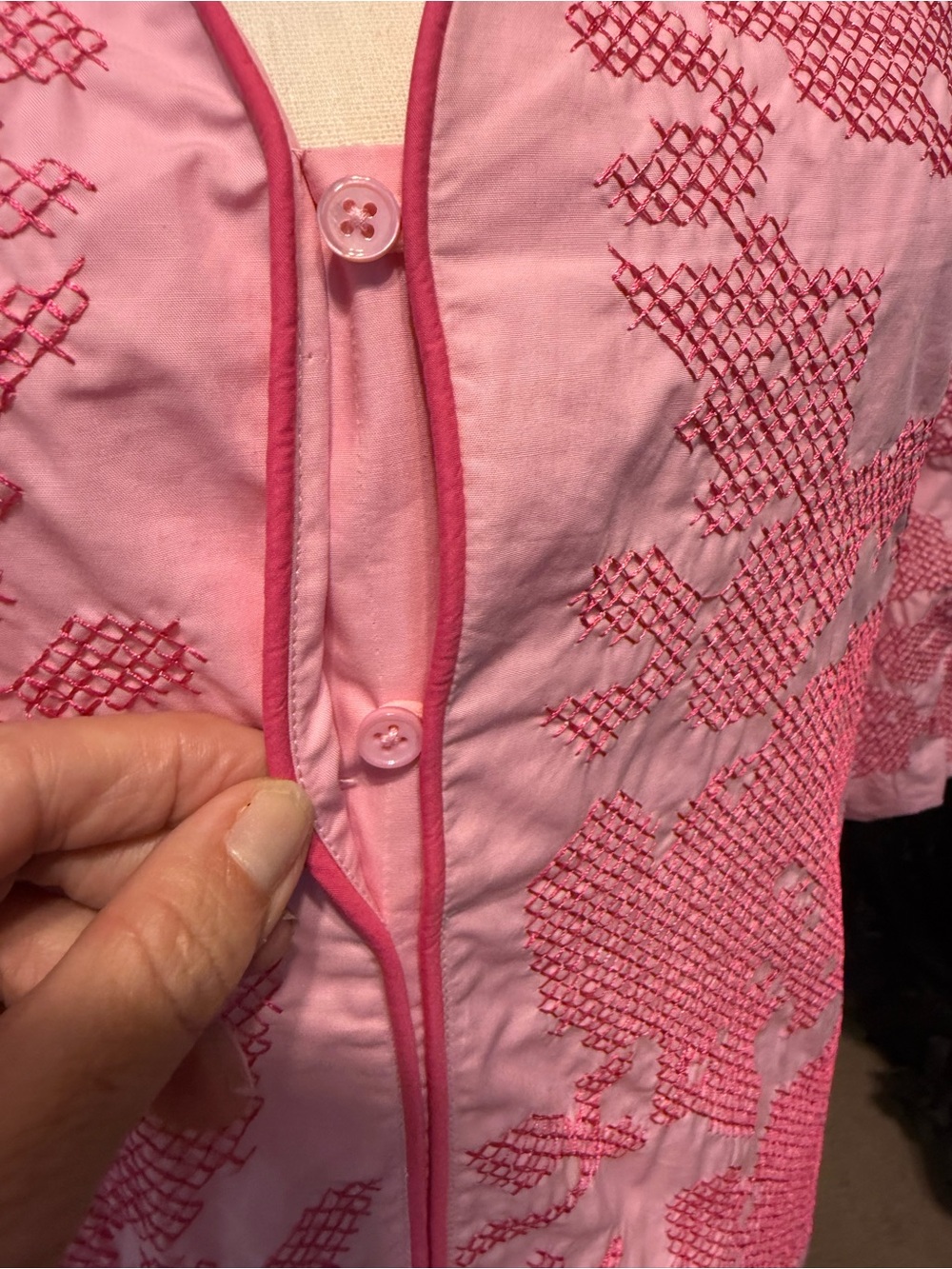 Hyacinth House Light Pink Embroidery Arem Caftan Dress - Picture 5 of 13